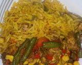 A picture of step 6 of Chinese fried rice with mixed sauce.