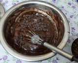 A picture of step 3 of Chocolate Premix Choco chips chocolate Ganache Stuffed muffins.