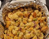 A picture of step 3 of Grandma's dressing (stuffing).