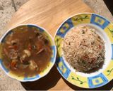 A picture of step 4 of Vegetable soup with rice.