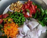 A picture of step 3 of Veggie oats upma.