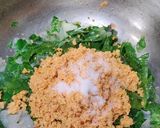 A picture of step 5 of Murungai kerai poriyal.
