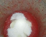 A picture of step 2 of Mango,strawberry layered lassi.