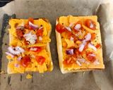 A picture of step 1 of My Late night Cheese, Onion and Tomatoes Melted on toast🤩.