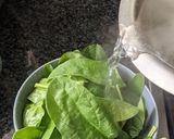 A picture of step 1 of Spinach broccoli Chilla.