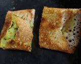 A picture of step 3 of Schezwan masala dosa.