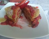 Foto del paso 5 de la receta: Pancakes de banana con dulce de fresa