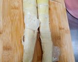 A picture of step 1 of Braised Pork Belly with Bamboo Shoots.