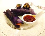 A picture of step 8 of Purple cabbage wrap with kathiyavadi touch.