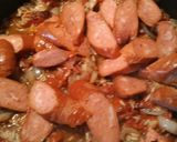 A picture of step 8 of Rice, Roasted Tomatoes, and Sausage, with Preserved Lemon Brine.