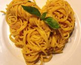 Hình bước làm 4 của món Mỳ spaghetti 🍝 sốt kem bí ngô 🎃 phô mai 🧀- pumpkin & cheese spaghetti