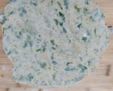 A picture of step 2 of Drumstick(sahjan) leaves paratha with drumstick chutney.