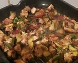 A picture of step 4 of Chicken breast with patty pan & basil.