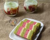 Gambar langkah 9 resipi Kek Lapis Matcha Strawberry.