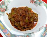 A picture of step 3 of Green Bell Pepper Bhaji.