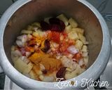 A picture of step 1 of Beet Pav Bhaji.