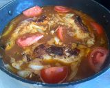 A picture of step 3 of Poule ar Tamarin ek Brèdes Chinois – Mauritian chicken with tamarind and pak choi.