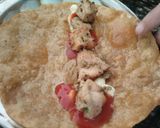 A picture of step 3 of Malai boti roll.