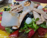 Foto del paso 5 de la receta: Ensalada de ventresca con gelatina de mejillones y tomate pimiento