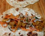 A picture of step 5 of Kolkata style Chicken Kathi Roll.