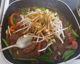A picture of step 7 of McPhee's Chinese Beef Chow Mein.