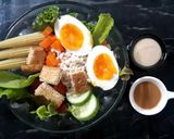 รูปขั้นตอนการทำที่ 2 ของ Low Fat Dinner Menu "Mixed Salad Bowl 🥗with Medium-boiled Egg🥚