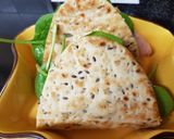 A picture of step 6 of Flat multiseed Bread, with Ham,Spinach, Tomato & Soft Cheese.