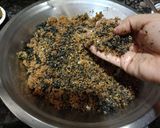 A picture of step 3 of Black sesame ladoo.