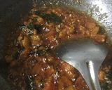 A picture of step 4 of Baingan bharta matar wala.