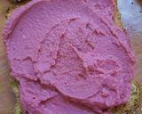 A picture of step 15 of Beetroot Hummus Breakfast Toast.