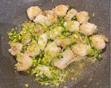 A picture of step 3 of Monkfish meunière with leek green and lemon juice.