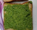 A picture of step 2 of Healthy Grilled Sandwich for kids lunch box.