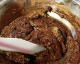A picture of step 3 of Rounies (not quite brownies and too rich to be cookies).