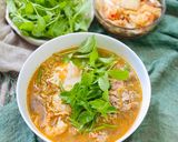 Hình bước làm 4 của món Mì Gói Nấu Thịt Bò Tôm Trứng