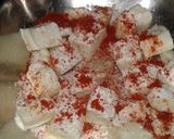 A picture of step 1 of Paneer Chilli.