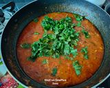 A picture of step 8 of Kathiyawadi Sev Tameta Nu Shaak (Gujarat Special).