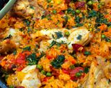 Sütőben sült csirkés rizseshús/ Paella recept fázis 8 fotója