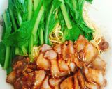 Hình bước làm 2 của món Ăn sáng với mì khô xá xíu