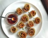A picture of step 12 of Vegan Rose shaped Dumplings with Homemade Chilli Oil.