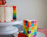 Foto langkah ke 23 dari resep Rainbow Checkerboard   Cake.