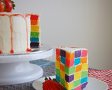 Foto langkah ke 23 dari resep Rainbow Checkerboard   Cake.