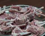 A picture of step 1 of Mutton Masala Chops.