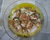 Foto langkah ke 5 dari resep Bubur ayam kuah kuning.