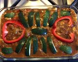 Une image de l'étape 11 de Gratin de courgettes et poivrons au bœuf et pecorino.