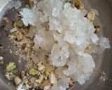 A picture of step 2 of Stuffed litchi with petha and dry fruits.