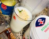 A picture of step 2 of Shahi lassi.