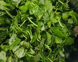 A picture of step 1 of Thotakura allam karam/Amaranth leaves curry cooked in milk#greenveg.