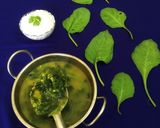 A picture of step 5 of Dal Palak.