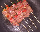 A picture of step 9 of Tsire skewers.