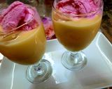 A picture of step 2 of Mango 🥭 milk shake with strawberry ice cream 🍦.